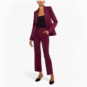 Good American Scuba Blazer & Pants in Oxblood - Brand New, Unworn with Tags